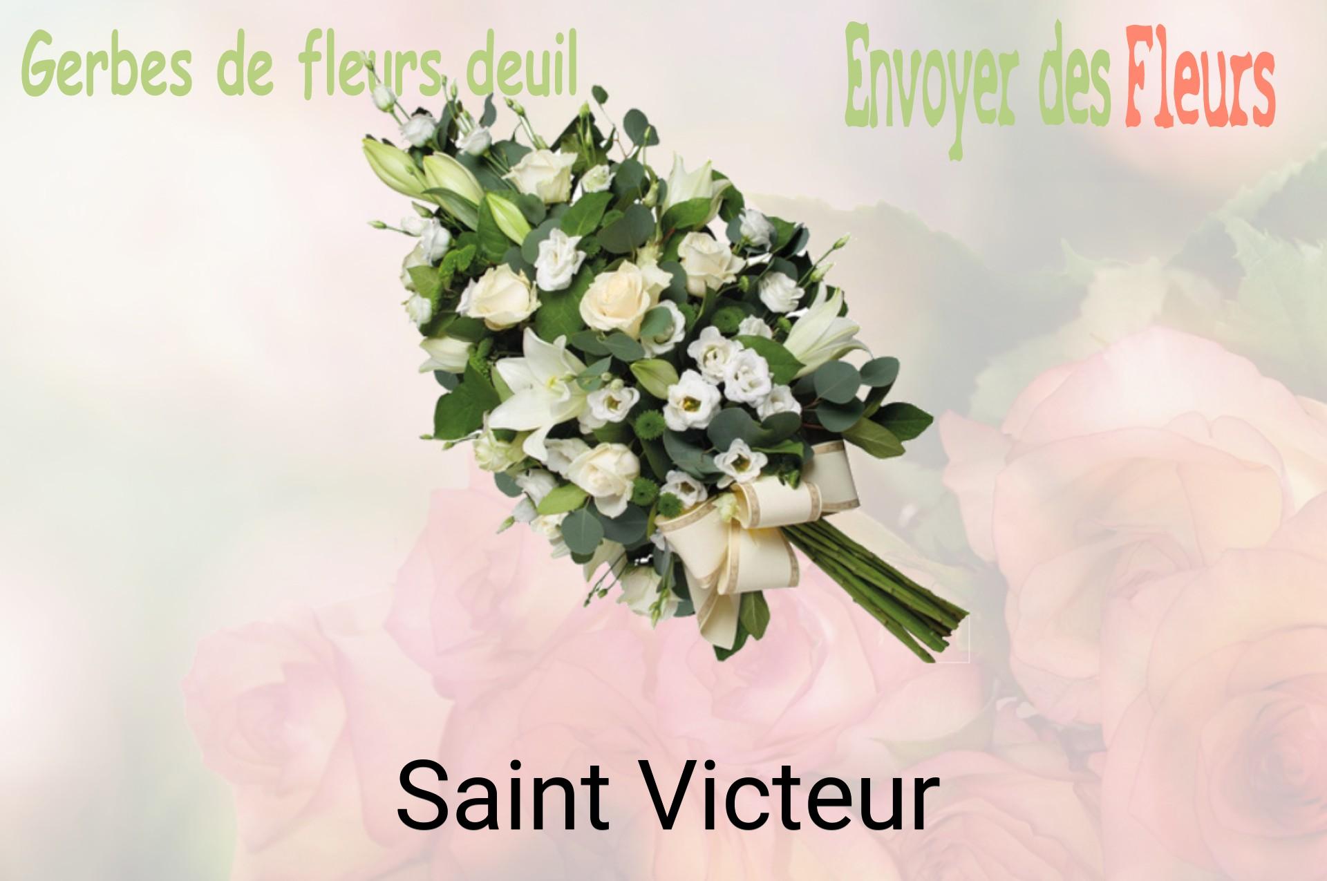 Gerbe de fleurs de deuil livrée à Saint-Victeur